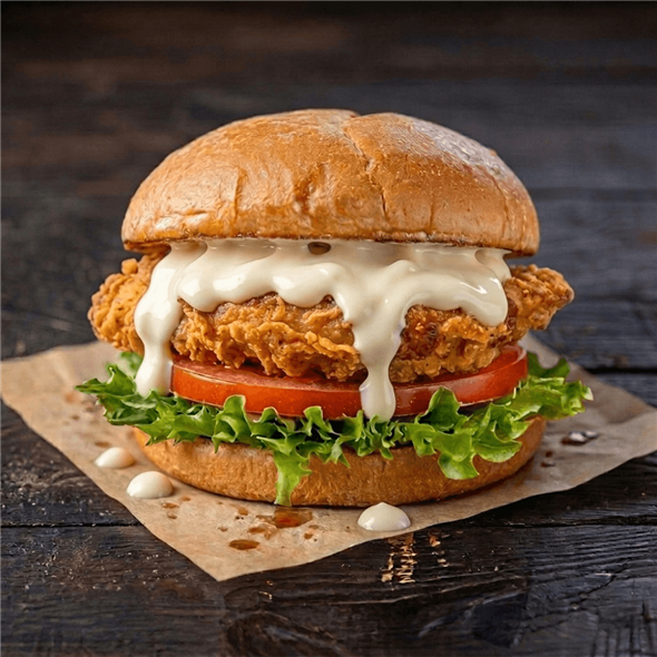 46. Crispy Chicken Burger v/kips